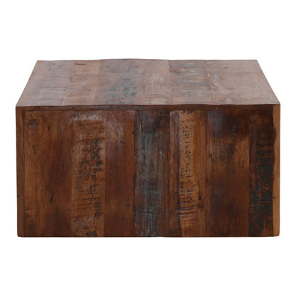 Medium Brown Distressed Paint Reclaimed Mango Wood Table 48 in Wide