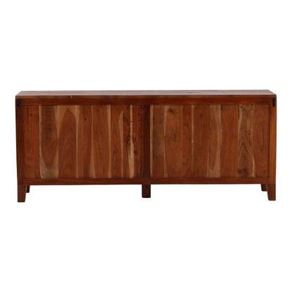 Medium Brown Distressed Paint Reclaimed Mango Wood Sideboard 78 in Wide