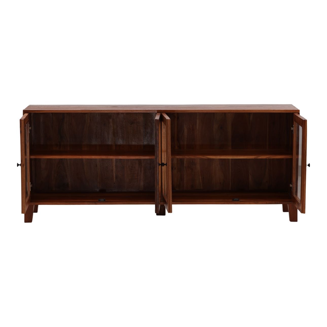 Medium Brown Distressed Paint Reclaimed Mango Wood Sideboard 78 in Wide