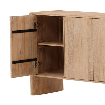 Light Natural Mango Wood Sideboard 94.5 in Wide