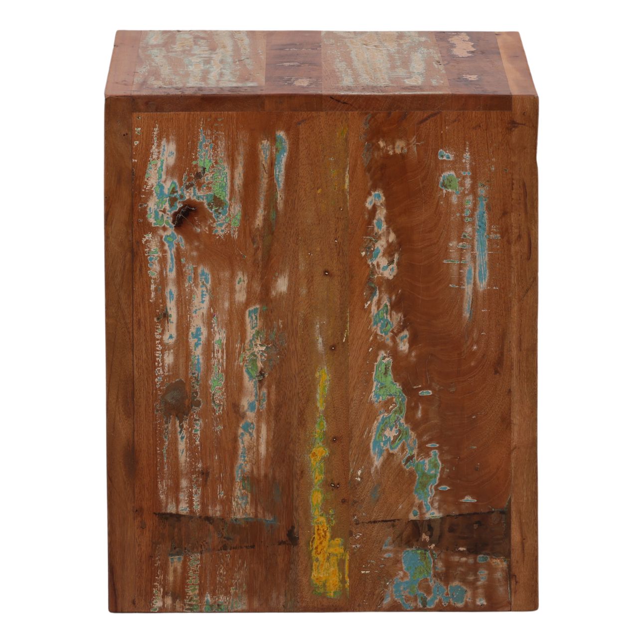 Medium Brown Distressed Paint Reclaimed Mango Wood Table 22 in Wide