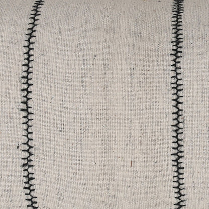 Cream Handwoven Textured Cotton Cover Pillow 35 in Wide