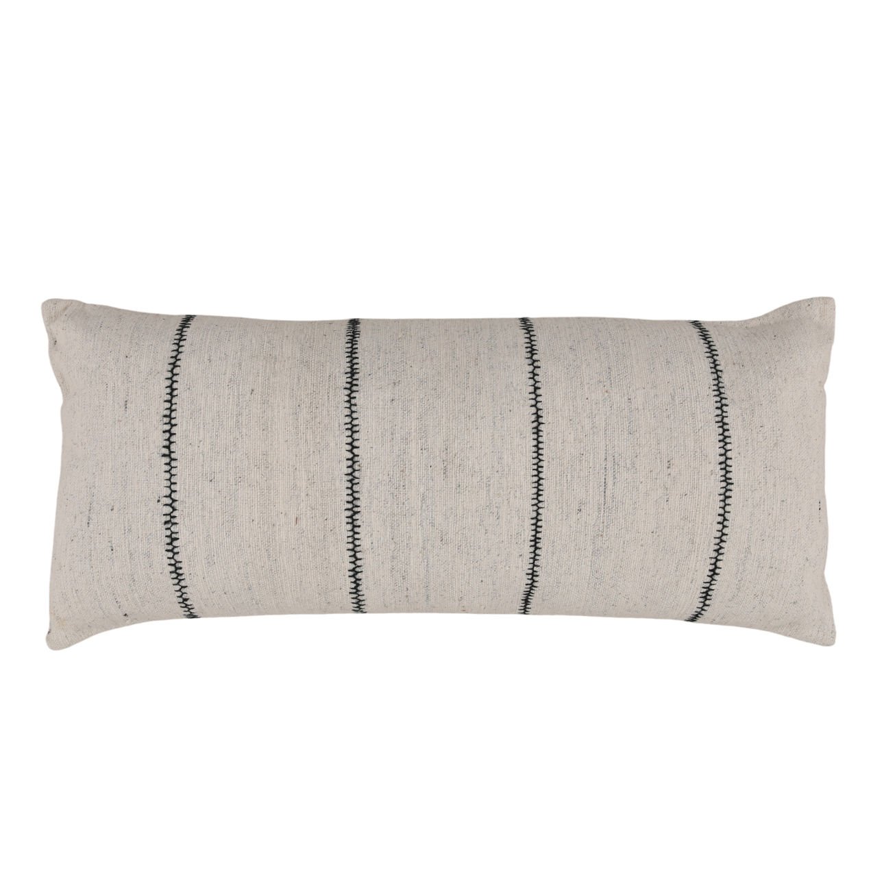 Cream Handwoven Textured Cotton Cover Pillow 35 in Wide
