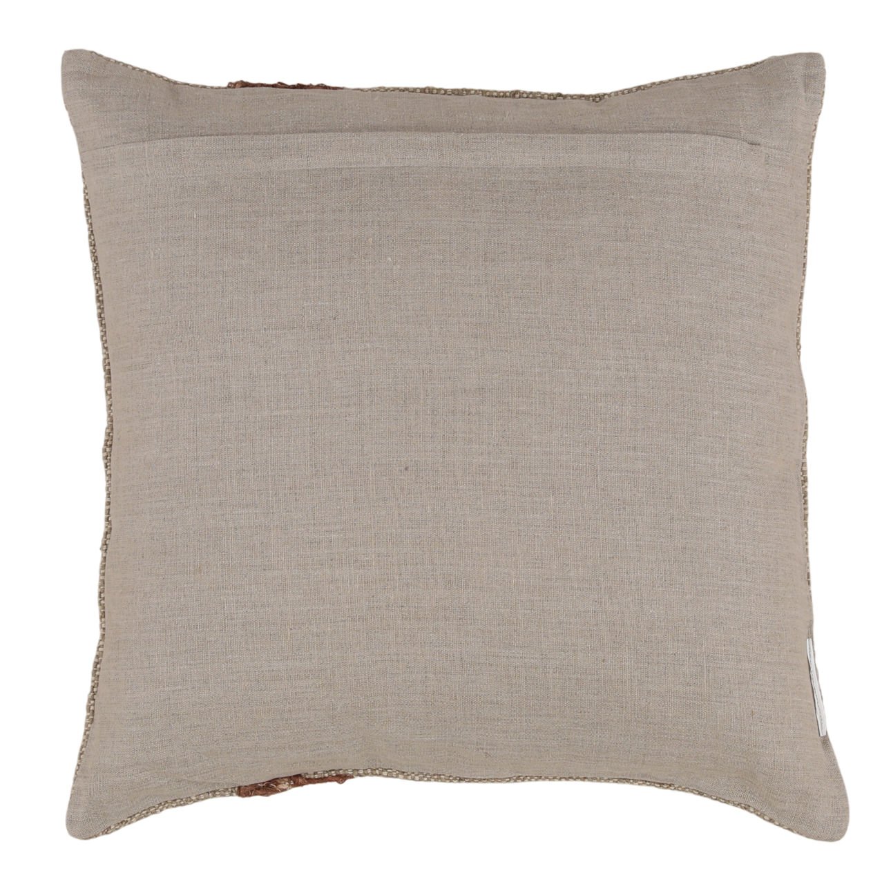 Sand Handspun Embroidered Silk and Cotton Linen Blend Cover Pillow 20 in Wide