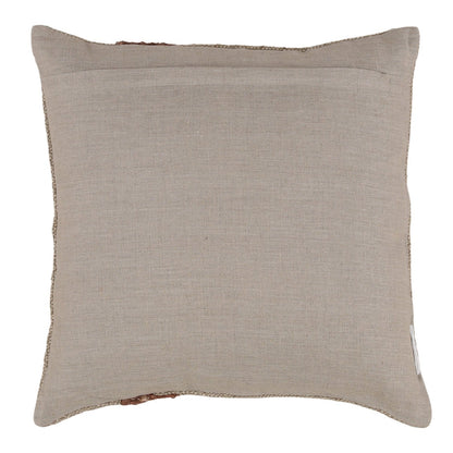 Sand Handspun Embroidered Silk and Cotton Linen Blend Cover Pillow 20 in Wide