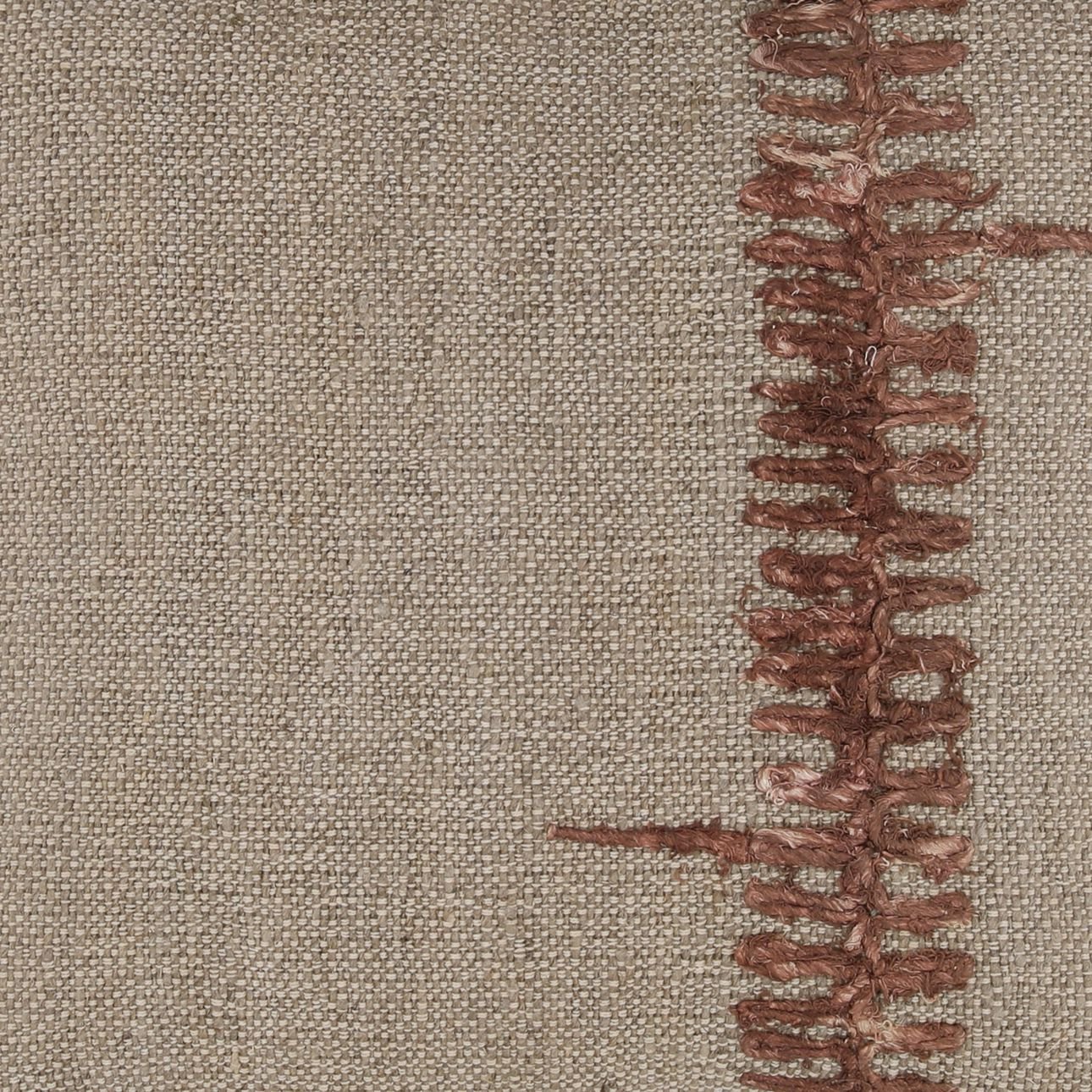 Sand Handspun Embroidered Silk and Cotton Linen Blend Cover Pillow 20 in Wide