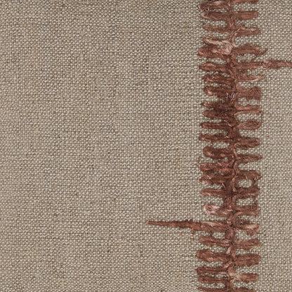 Sand Handspun Embroidered Silk and Cotton Linen Blend Cover Pillow 20 in Wide
