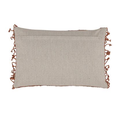 Rust Silk and Cotton Cover Pillow 24 in Wide