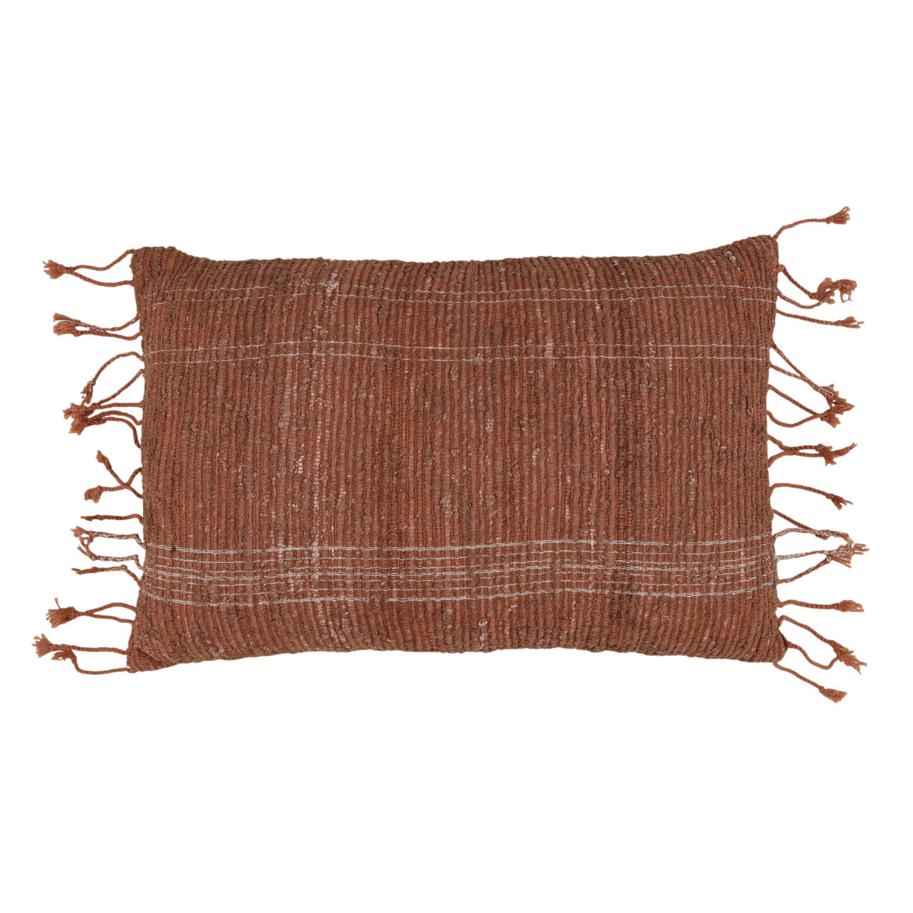 Rust Silk and Cotton Cover Pillow 24 in Wide