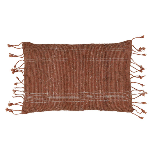 Rust Silk and Cotton Cover Pillow 24 in Wide