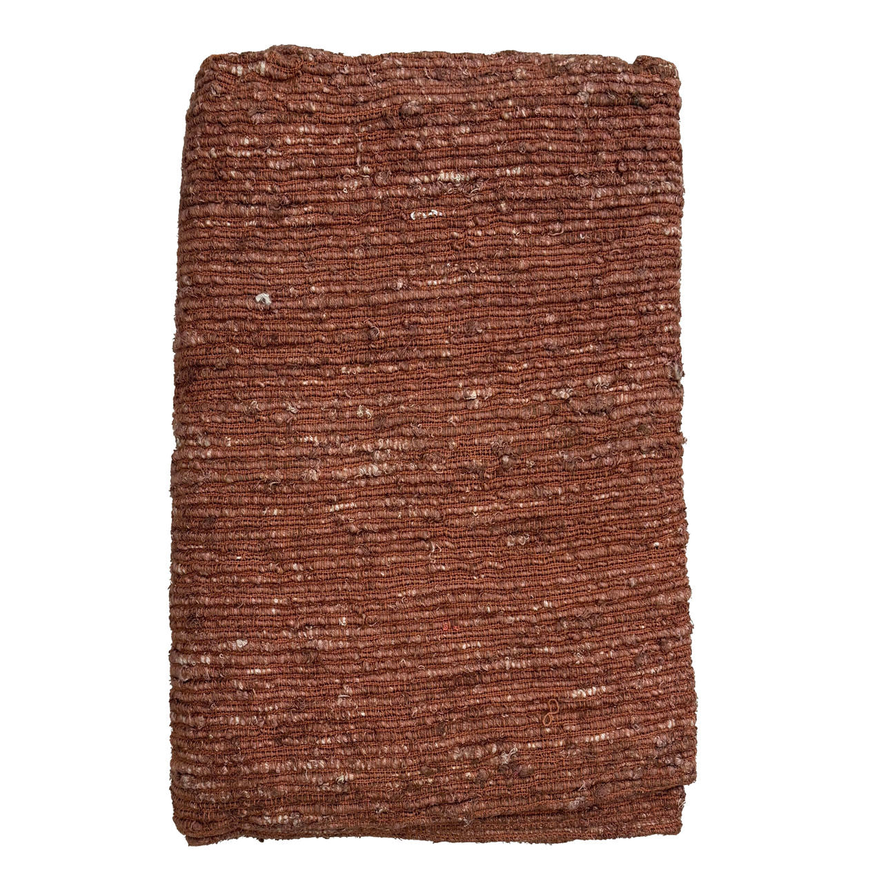 Rust Silk and Cotton Throw 53 in Wide