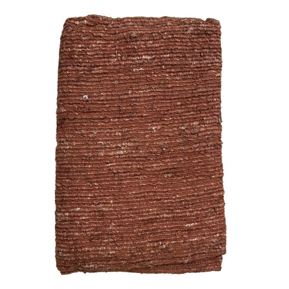 Rust Silk and Cotton Throw 53 in Wide