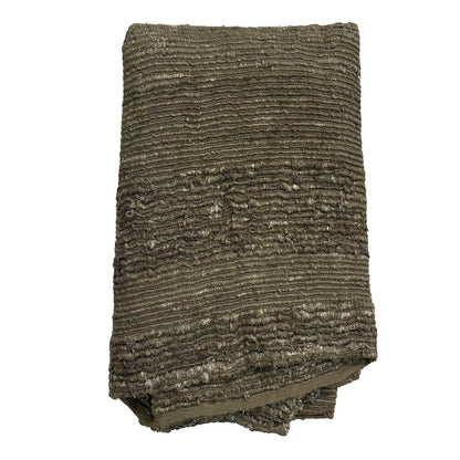 Olive Silk and Cotton Throw 56 in Wide