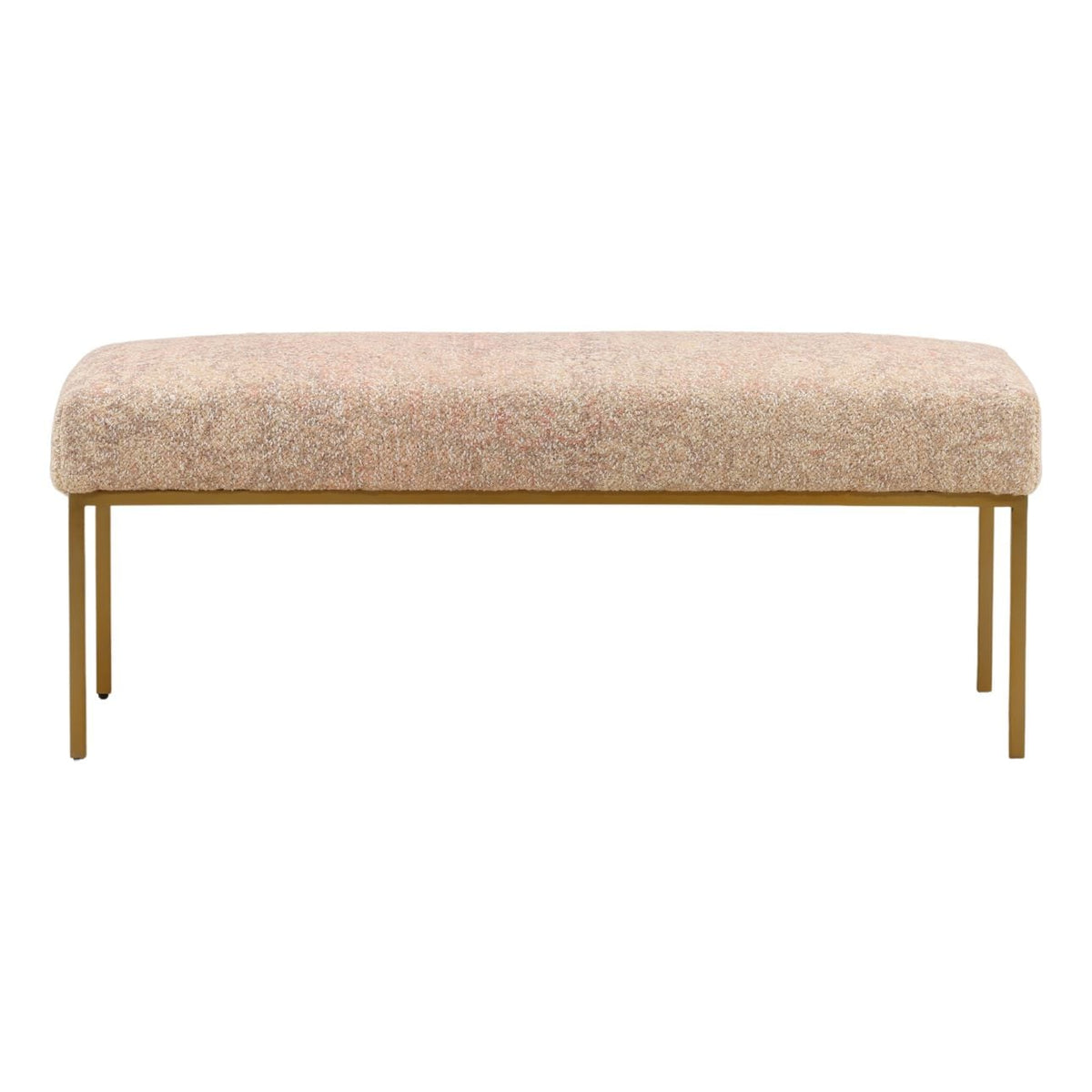 Artisan Cotton Fabric and Steel Frame Bench
