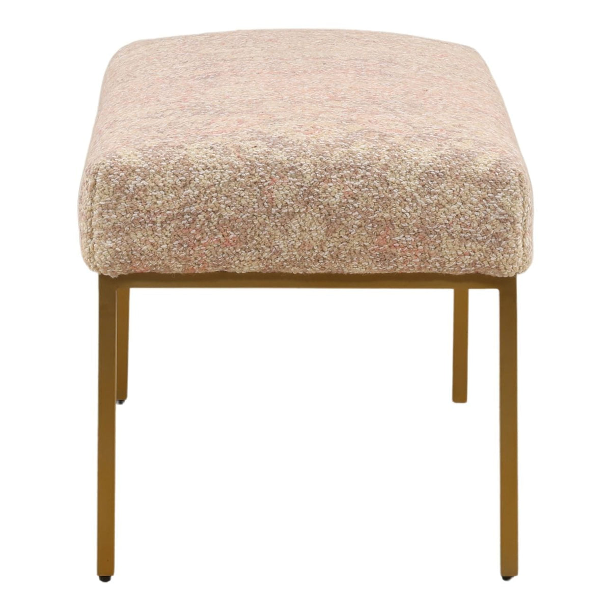 Artisan Cotton Fabric and Steel Frame Bench