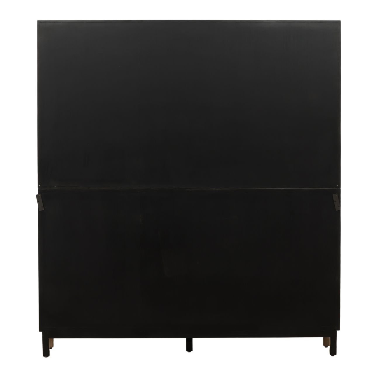 Warm Brown Wash Reclaimed Pine Wood, Glass and Select Hardwood Cabinet 71 in Wide