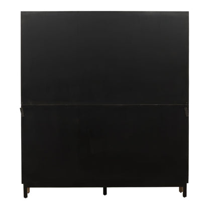 Warm Brown Wash Reclaimed Pine Wood, Glass and Select Hardwood Cabinet 71 in Wide
