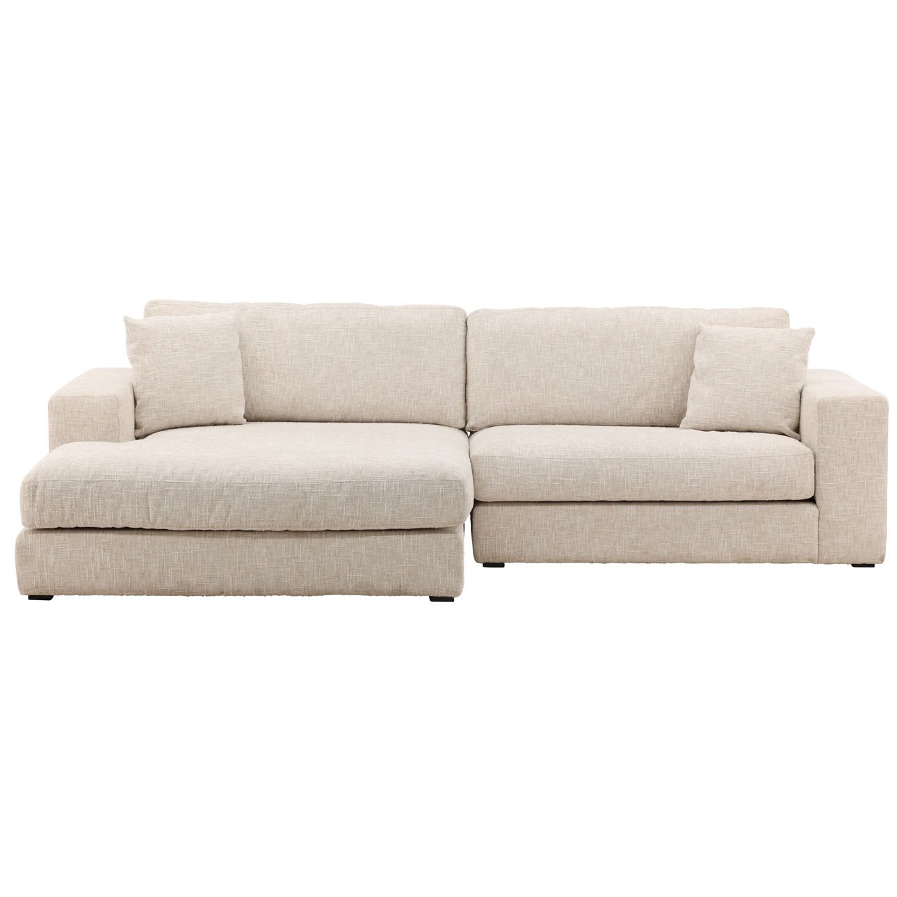 Odyssey Cream Basketweave Chenille Fabric Sectional 108.5 in Wide