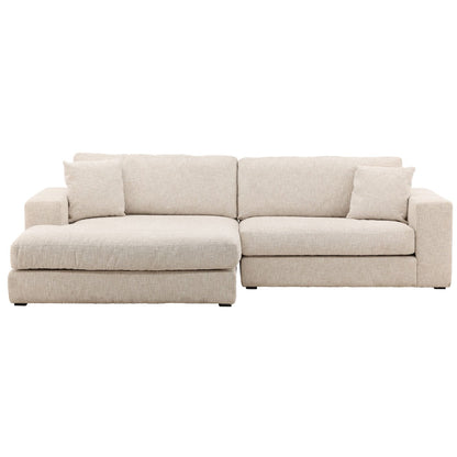 Odyssey Cream Basketweave Chenille Fabric Sectional 108.5 in Wide