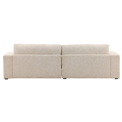 Odyssey Cream Basketweave Chenille Fabric Sectional 108.5 in Wide