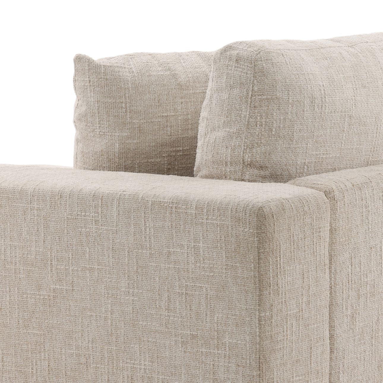 Odyssey Cream Basketweave Chenille Fabric Sectional 108.5 in Wide