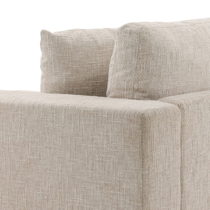 Odyssey Cream Basketweave Chenille Fabric Sectional 108.5 in Wide