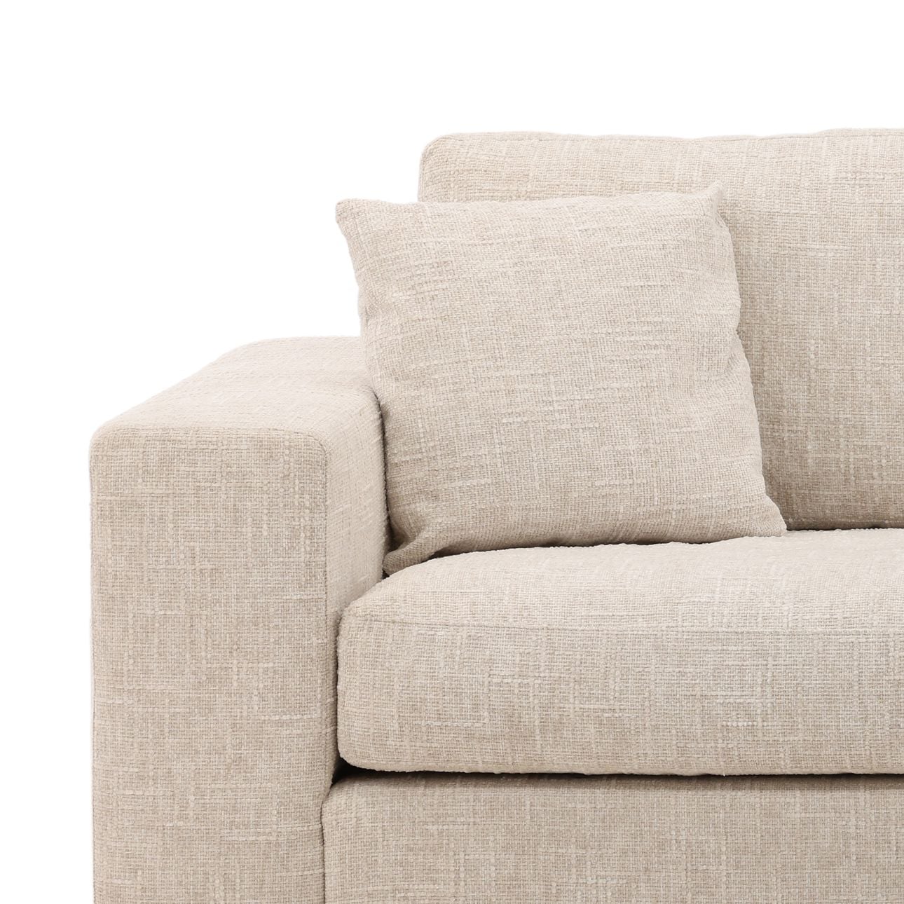 Odyssey Cream Basketweave Chenille Fabric Sectional 108.5 in Wide