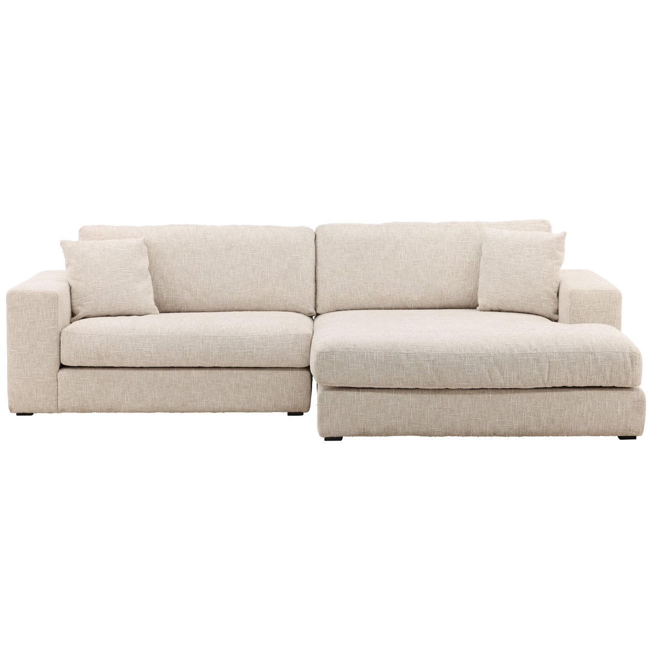 Odyssey Cream Basketweave Chenille Fabric Sectional 108.5 in Wide