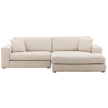 Odyssey Cream Basketweave Chenille Fabric Sectional 108.5 in Wide