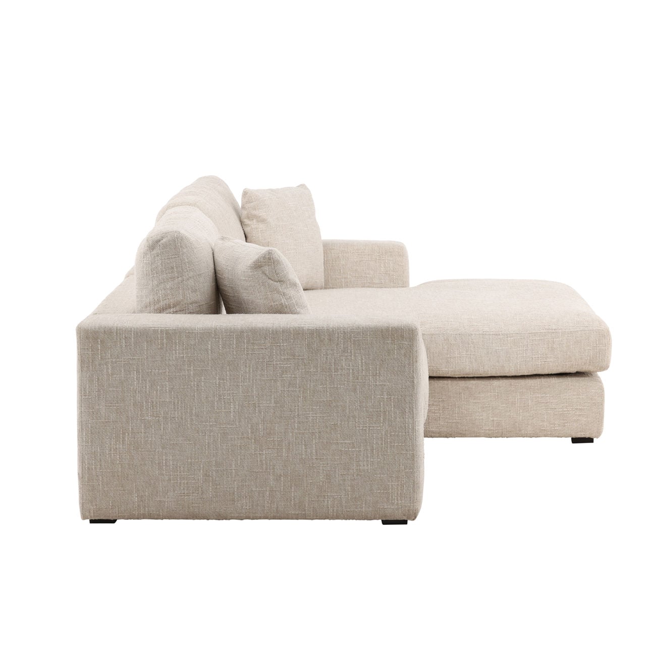 Odyssey Cream Basketweave Chenille Fabric Sectional 108.5 in Wide