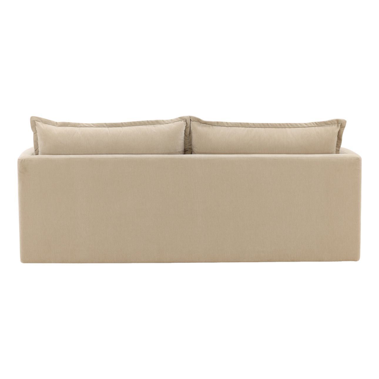 Moss Sand Velvet Fabric Sofa 84.5 in Wide