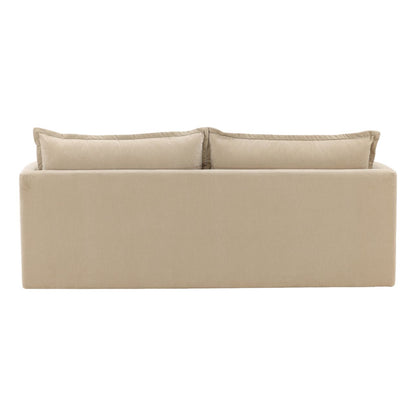 Moss Sand Velvet Fabric Sofa 84.5 in Wide