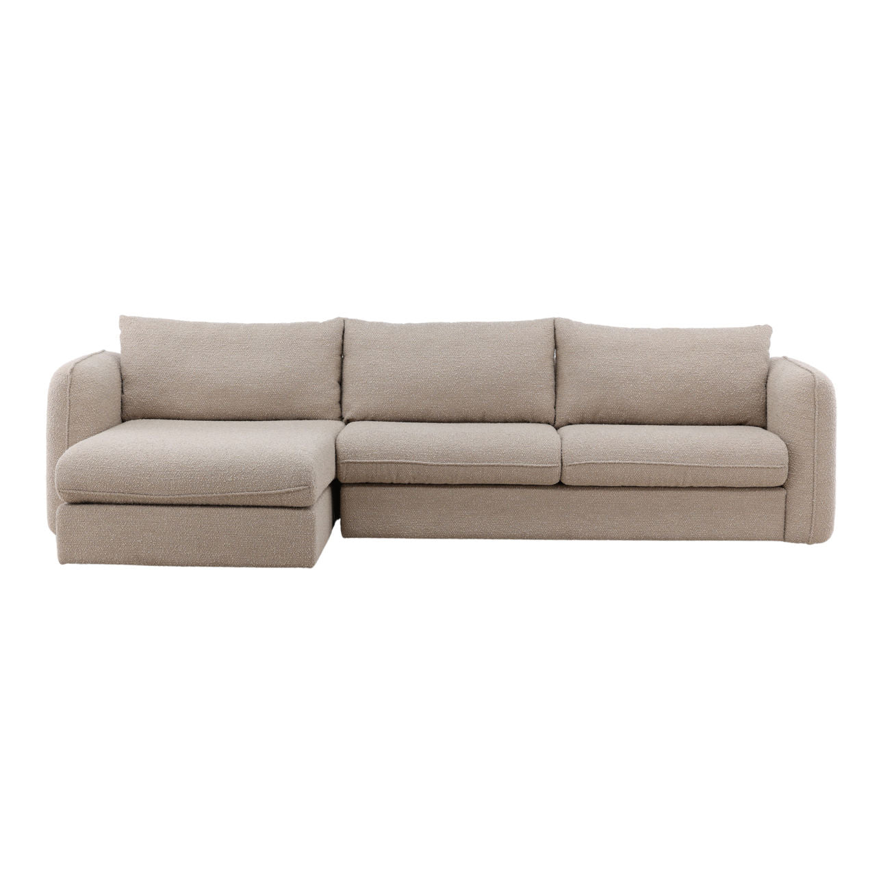 Olana Sand Boucle Fabric Sectional 130.5 in Wide