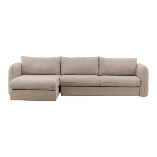 Olana Sand Boucle Fabric Sectional 130.5 in Wide
