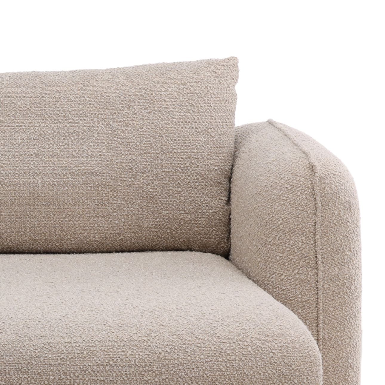 Olana Sand Boucle Fabric Sectional 130.5 in Wide