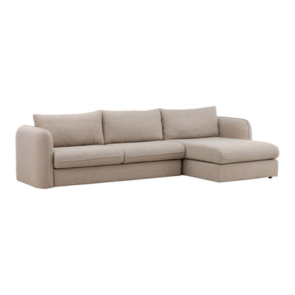 Olana Sand Boucle Fabric Sectional 130.5 in Wide