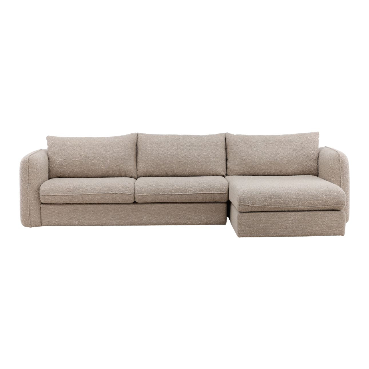 Olana Sand Boucle Fabric Sectional 130.5 in Wide
