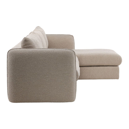 Olana Sand Boucle Fabric Sectional 130.5 in Wide