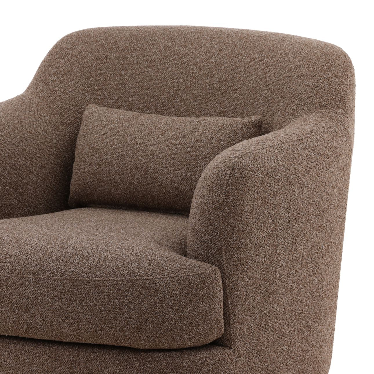 Vista Brown Boucle Fabric Chair 34 in Wide