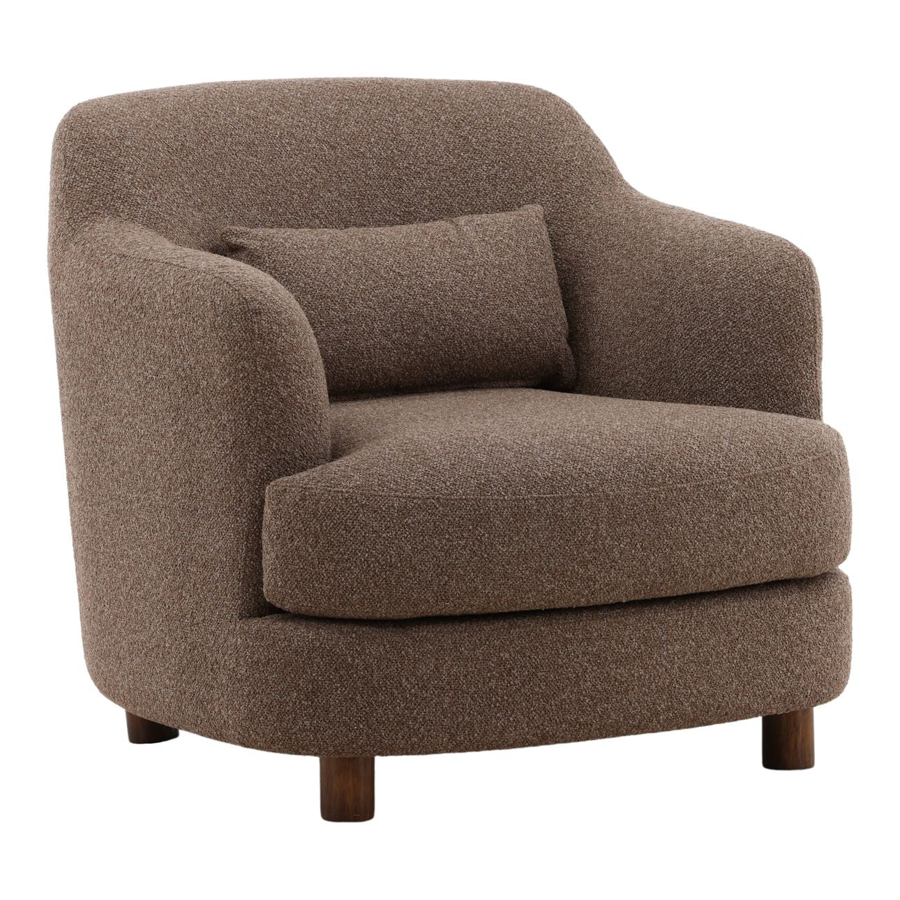 Vista Brown Boucle Fabric Chair 34 in Wide