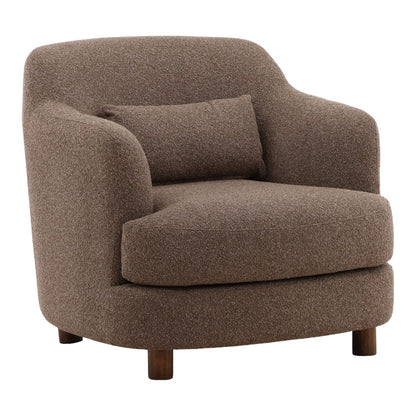 Vista Brown Boucle Fabric Chair 34 in Wide