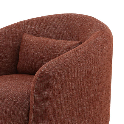 Lola Russet Basketweave Fabric Chair 32 in Wide