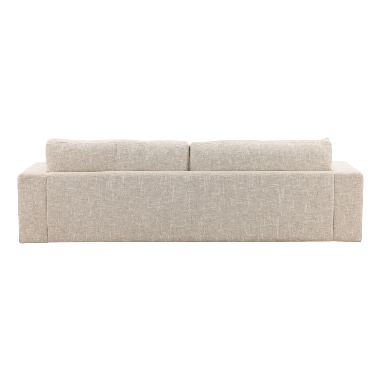 Odyssey Cream Basketweave Chenille Fabric Sofa 108 in Wide