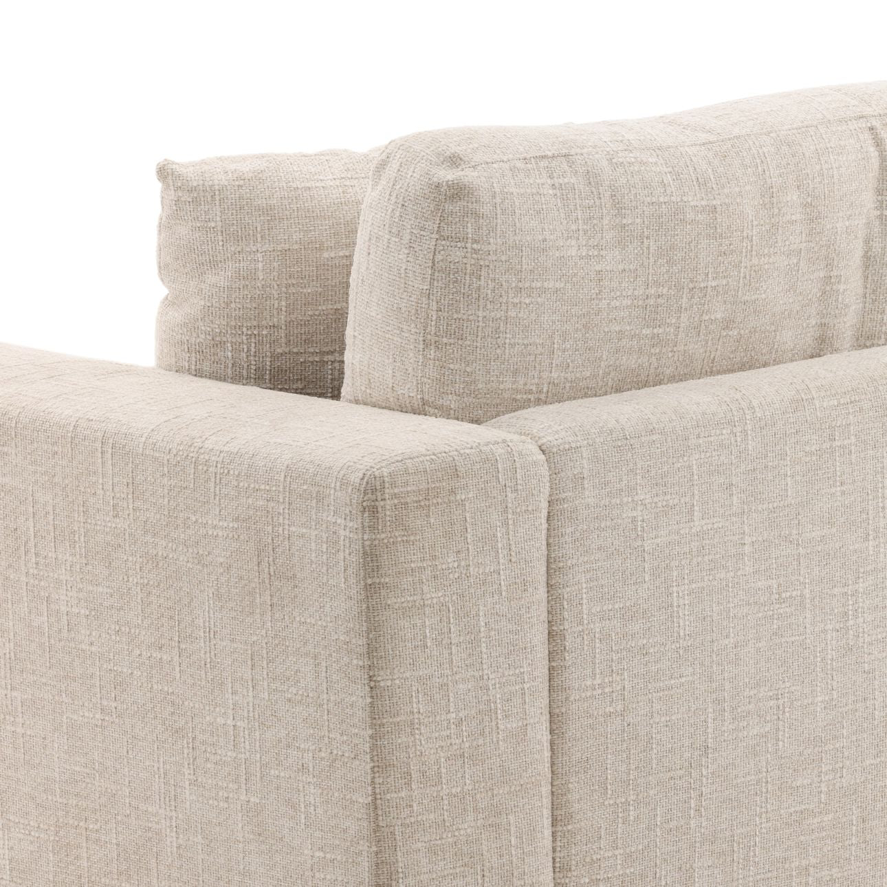 Odyssey Cream Basketweave Chenille Fabric Sofa 108 in Wide