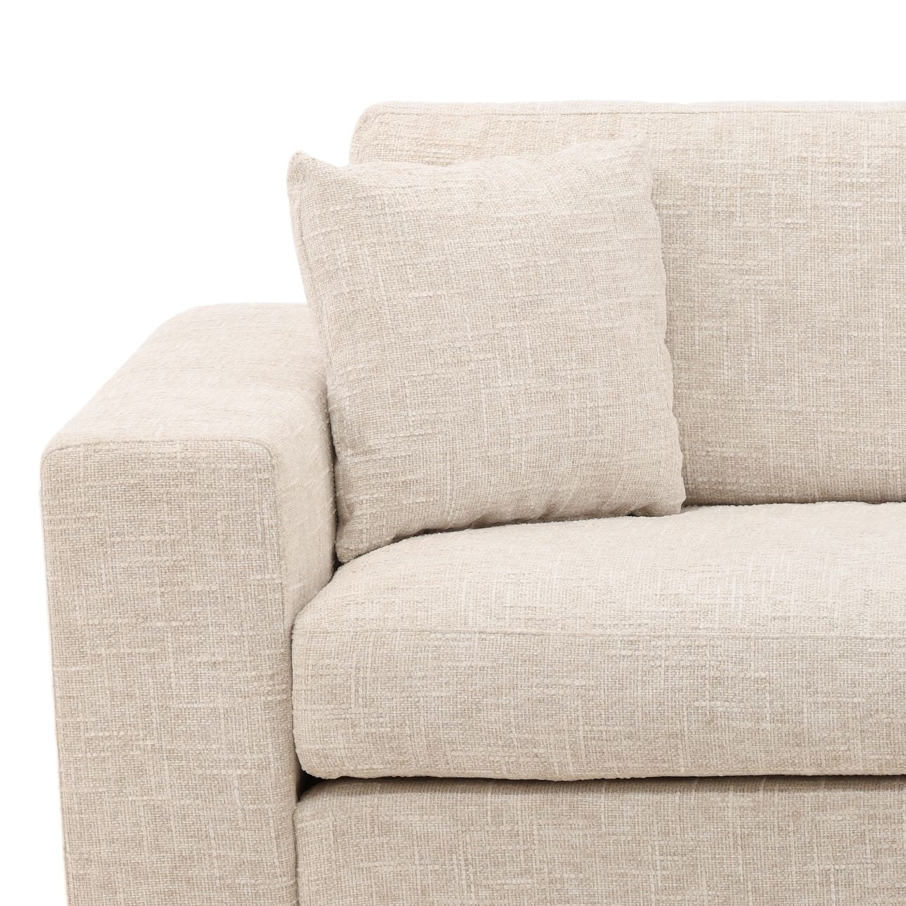 Odyssey Cream Basketweave Chenille Fabric Sofa 108 in Wide