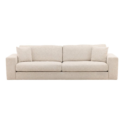 Odyssey Cream Basketweave Chenille Fabric Sofa 108 in Wide