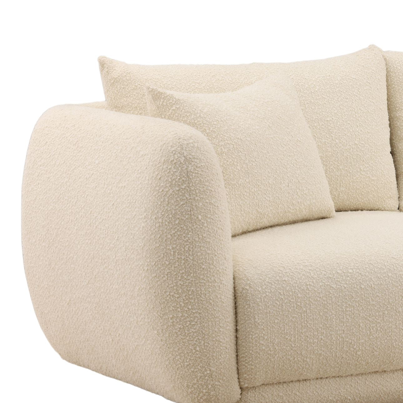 Olana Cream Boucle Fabric Sofa 84 in Wide
