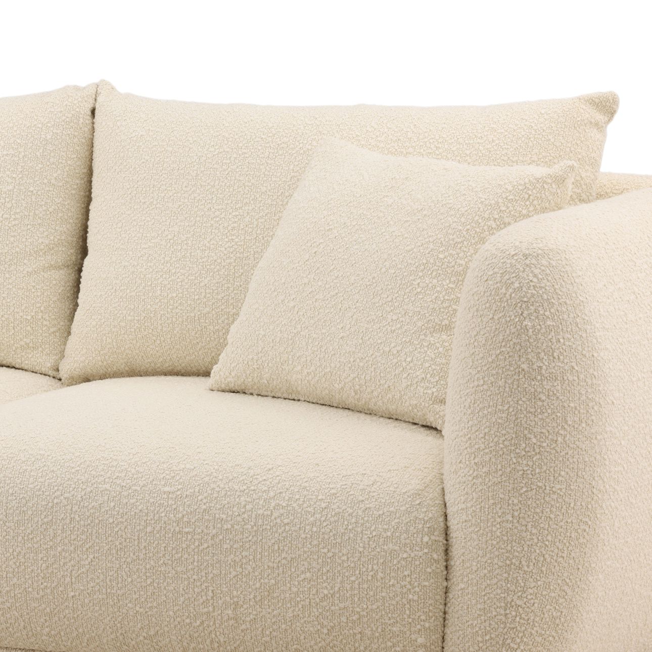 Olana Cream Boucle Fabric Sofa 84 in Wide