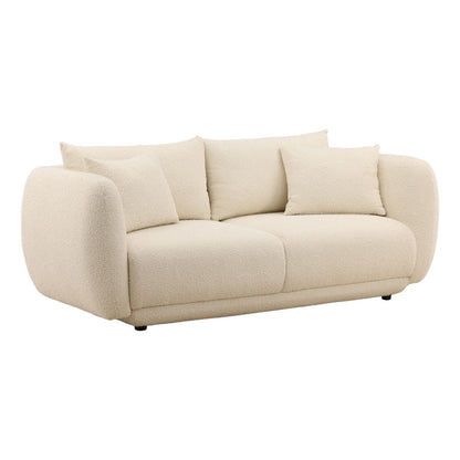 Olana Cream Boucle Fabric Sofa 84 in Wide