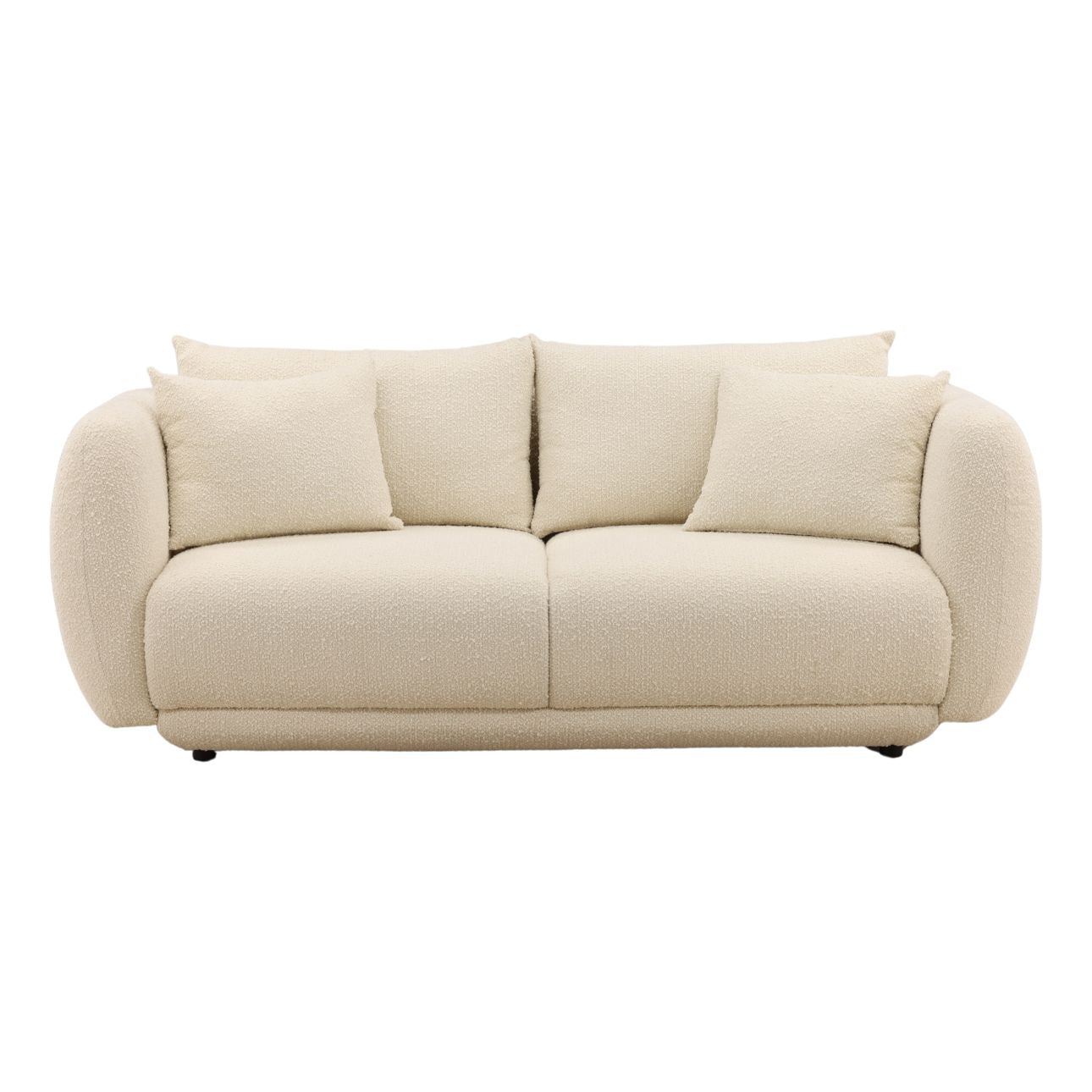 Olana Cream Boucle Fabric Sofa 84 in Wide